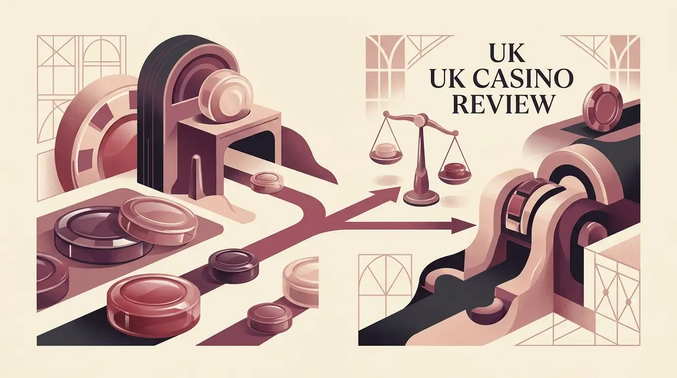 Editorial illustration representing a UK-focused Candyland Casino review